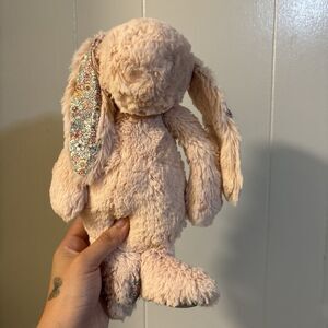 Jellycat Blush Blossom Bashful Bunny Plush Pink Floral 12” Rabbit Retired READ
